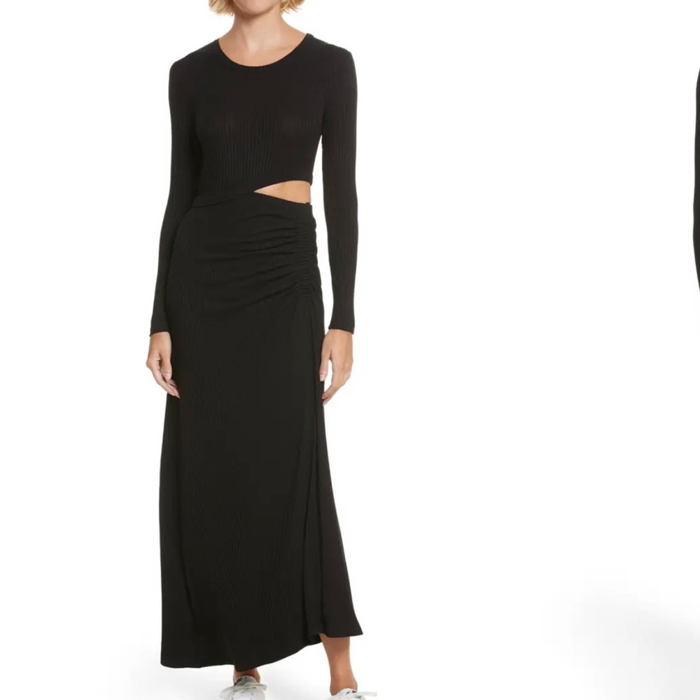 ALC Rooney Crewneck Ribbed Cutout Dress